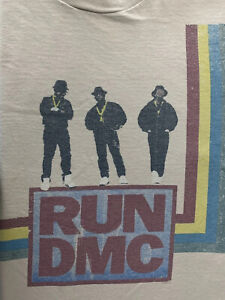 Run-D.M.C. Tougher Than Leather T Shirt Tan XL Stains Hip Hop Rap Icons