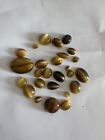 A Bag Of Tiger's Eye Stone Beads Lot