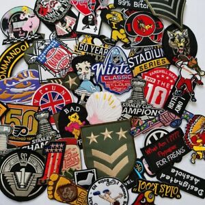 Mixed Random Patches Clothing Badges Iron Embroidered Applique Sew On 24 Pcs