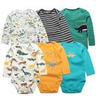 6pcs Baby Girl Clothes 2023 Unisex 100% Cotton Baby Bodysuits Long Sleeves Newbo