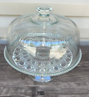 New ListingCake Plate Pedistal Stand Dome Cover Clear Glass