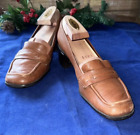 Vtg Bandolino Women's Sz 8.5 M Brown Low Heel Slip On Slight Square Toe Leather