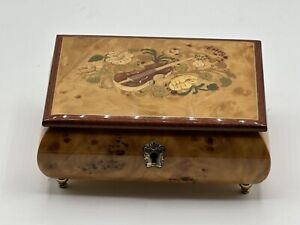 Vintage Inlaid Wood Working Sorrento Italian Music Jewelry Box