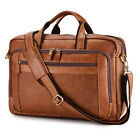 Men's Genuine Leather Messenger Working Shoulder Laptop Bag Business Briefcase