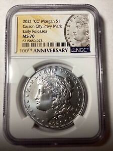 2021-CC $1 Morgan Dollar NGC MS70 100th Anniversary EARLY RELEASES