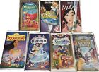 Lot Of 7 Disney Princess VHS MOVIES Cinderella Snow White Little Mermaid Mulan