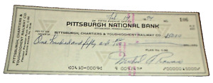 1974 PC&Y PITTSBURGH CHARTIERS & YOUGHIOGHENY RAILROAD COMPANY CHECK #106