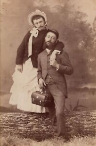 CIRCA 1880s CROSSDRESSING GAY? MAN IN DRESS ROMANTIC 4X6 PHOTOGRAPH REPRINT