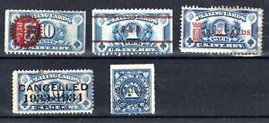 US Revenue Stamps - 5 Playing Card stamps (E630)