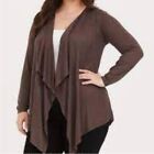 Torrid brown knitted waterfall front cardigan size 2