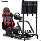 Dardoo Sim Racing Cockpit w/ TV Stand & Seat Fit Logitech G920 Thrustmaster Xbox
