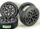 22” Chevy Gloss Black Wheels and Tires 33x12.50x22 LT OFF ROAD TIRES SNOW FLAKES