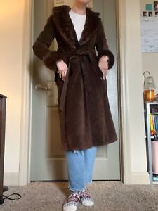 vintage real leather trench coat