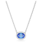 Swarovski Constella necklace Oval cut, Blue, Rhodium plated