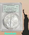 2021 Type 2 American Silver Eagle PCGS MS70 First Strike, Old Green Holder (OGH)