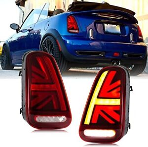 PAIR FOR MINI R50 R52 R53 COOPER RED LED TAIL LIGHT GEN 1 LED UNION JACK 02-2006 (For: More than one vehicle)