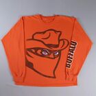 Buffalo Bandits Long Sleeve T-Shirt Mens Large Orange MILL NLL Lacrosse Vintage