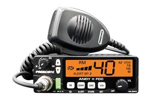 President Andy II FCC 12/24V  40 Channel AM CB Radio with Weather Channel/Alert