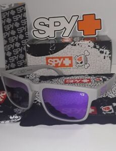SPY Matte Gray & Purple Polarized Sunglasses Ken Block Helm Spy+ Optics