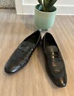 Versace Collection Black Leather Drivers Loafers US 11 Mens Size 44
