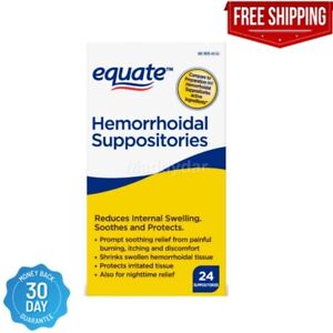 Equate Hemorrhoidal Suppositories Compare to Preparation H 24ct Exp 03/2024