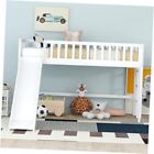 Size Low Loft Bed for Kids,Loft Bed Frame with Slide and Twin White