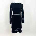 Alice and Olivia Sheer Panel Long Sleeve Dress Black Size 6