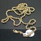 Real 10k Yellow Gold Rope Chain 22 Inch Necklace Diamond Cut 10kt 2.5mm On Sale