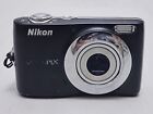 Nikon COOLPIX L22 12MP Digital Camera Black Works W/ Proof Battery Door Issue