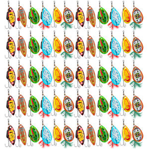 72pcs Fishing Lures Spinner Baits Crankbaits Lot Hooks Baits Trout Bass Tackle