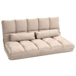 Convertible Floor Sofa Chair Couch Bed Foldable Reclining Position with 2 Pillow