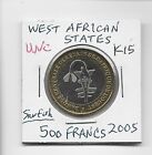 West African States 500 Francs 2005 K15 Sawfish Bimetal Coin Royal Mint UK