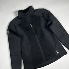 Womens Spyder Jacket Pockets Full Zip Up Venom Snow Ski Size Small Black Logo