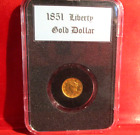 1851 gold dollar    Type 1,    Closed Wreath   AU XF  / High Grade