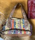 Fossil Leather Multicolored Patchwork Purse w Pockets