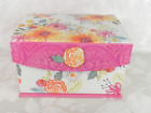 Decorative Storage Box w-Lid Pink Floral Keepsake Card Trinket Jennifer Wambach