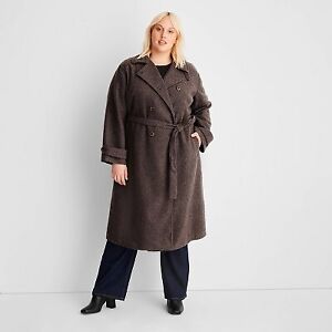 Women's Front-Tie Notched Lapel Double Breasted Long Coat - Future Collective