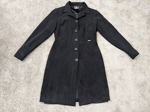 Vintage Guess USA Trench Coat Women's Size Medium Black Made in Macau