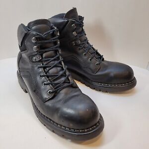 RED WING MENS 2223 BLACK WORK BOOTS LACE UP STEEL TOE EH Size 9 D