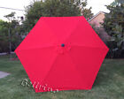 BELLRINO Patio Umbrella 9 ft Replacement Canopy for 6 Ribs Red Color