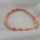Natural Pink Coral Gemstone 6MM Rounds Beaded Stretch Bracelet
