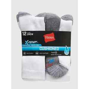 Stay Cool Comfortable All Hanes Men's X-Temp Cushioned Crew Socks Big and Tall