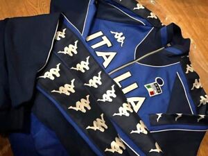 Kappa Italy 2000 2001 Tracksuit Jacket And Pants Soccer Football Blue Size O