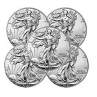 Lot of 5 - 2023 1 oz .999 Fine Silver American Eagle $1 Coin BU