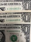 Lot of 3 one Dollar Bills 4 Of Kind 2(2013) and 1(2017) (10000,20000,30000)