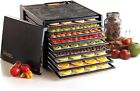 600 W Electric Food Dehydrators 9 Tray Adjustable Thermostat Meat Fruit Black US