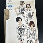 Vintage 1960s Vogue 6561 Cascade Ruffle Blouse Top Sewing Pattern 14 34 26 CUT