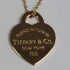 Tiffany Return to Tiffany 18K Gold Heart Necklace w Pouch