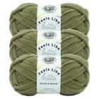 (3 Pack) Lion Brand Yarn 155-172T Feels Like Butta Thick & Quick Yarn, Olive