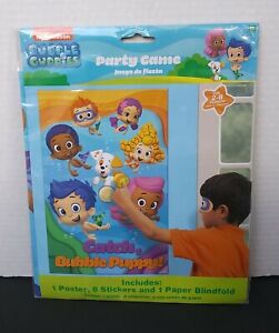 Bubble Guppies Birthday Party Game - 1 Poster 8 Stickers 1 Blindfold NEW